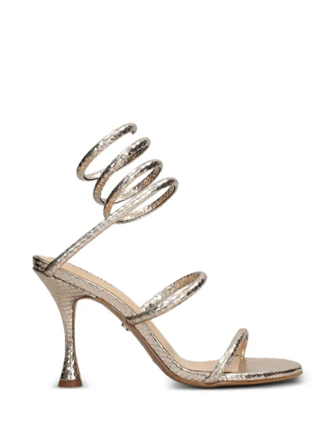 Lola Cruz Greta 95 spiral ankle sandals Metallic 346Z51BK