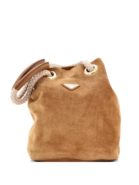 Prada Pre-Owned Mariner Suede Medium bucket bag Brown OT1S45MPDFM0CWRC