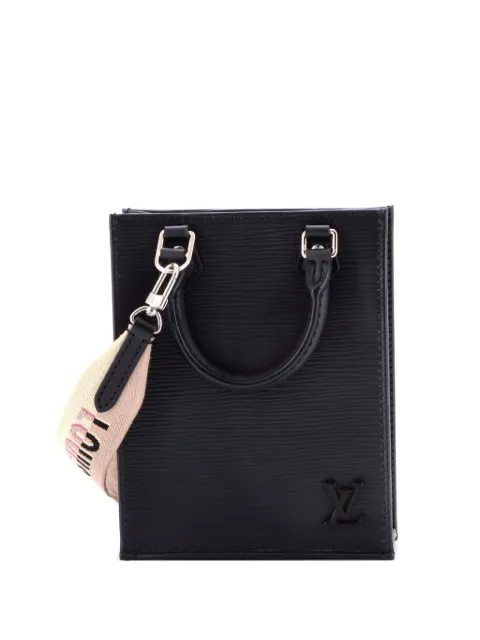 Louis Vuitton Pre-Owned Petit Sac Plat Bag Epi Leather with Logo Jacquard Strap crossbody bag Black GTBFW7G88CRTY6DG