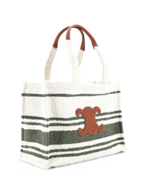 Celine Pre-Owned Cabas Thais Striped Fabric Large tote bag Green LXM85HGTSI6K1HLH