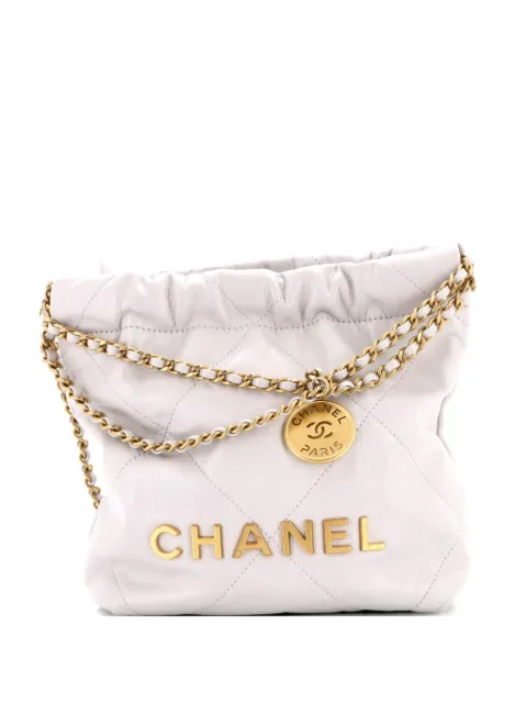CHANEL Pre-Owned 22 Chain Hobo Quilted Calfskin Mini crossbody bag Grey J79156Q84C7494JX