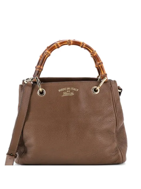 Gucci Pre-Owned Bamboo Shopper Leather Small tote bag Brown IFI9BO38ZAF0P7XB