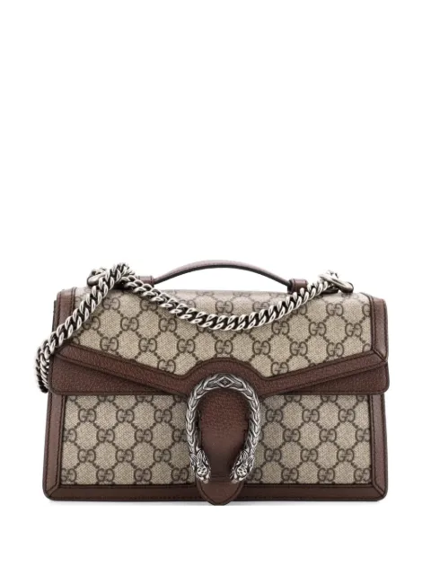 Gucci Pre-Owned Dionysus Top Handle Chain Bag GG Coated Canvas Small satchel Brown AWBF4EWI3MFPUB7N
