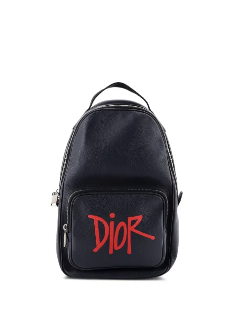 Christian Dior Pre-Owned Zip Around Sling Logo Printed Leather backpack Blue A7JKP6ZFPN03PIM0