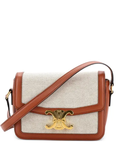 Celine Pre-Owned Triomphe Shoulder Bag Canvas with Leather Teen crossbody bag Neutrals NZ5VSYWZ28VAB6OF