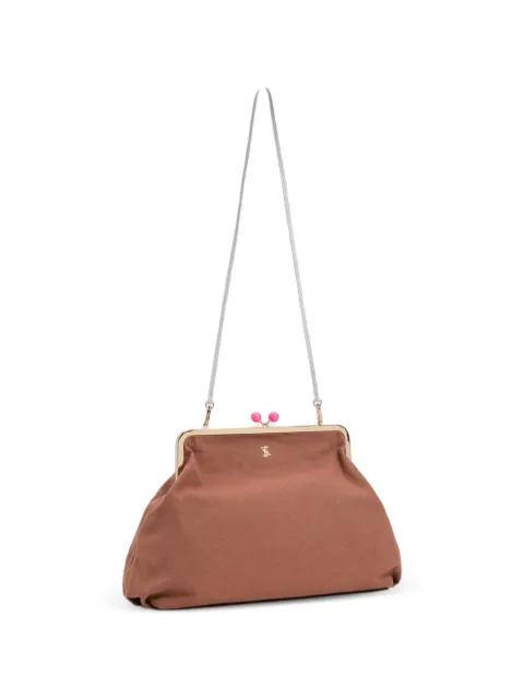 TWINSET x Myfo maxi canvas clutch bag Brown 261AQ8010