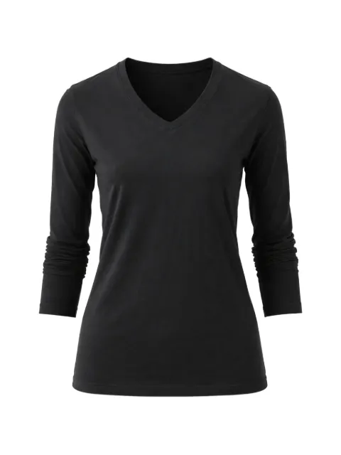 PATRICK ASSARAF V-neck long-sleeve T-shirt Black W92V03