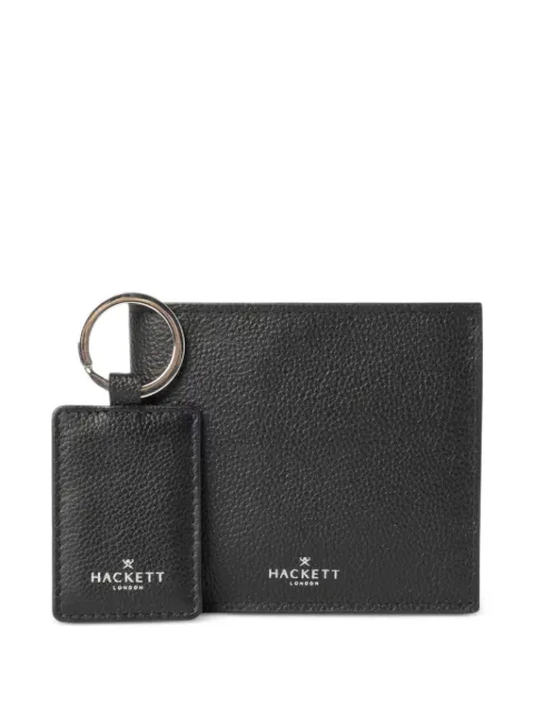 Hackett London textured keyring bifold wallet Black HM012655