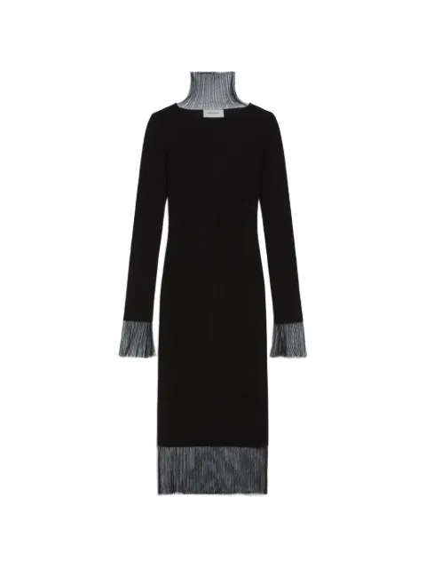 Sportmax fringed roll-neck midi dress Black 2422326022600