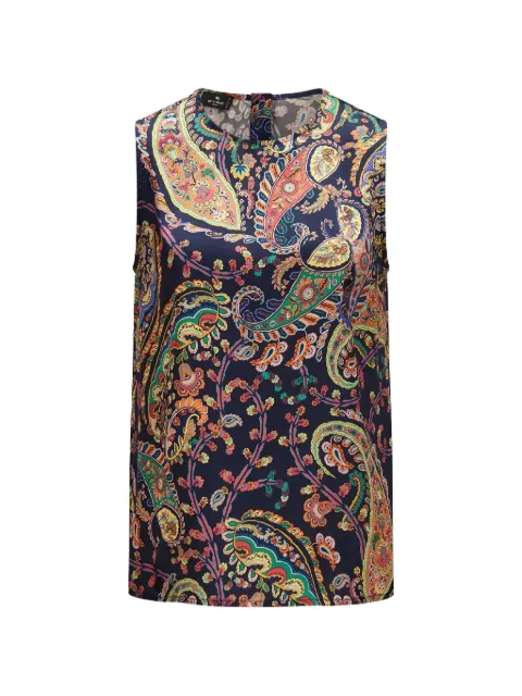 ETRO paisley-print sleeveless blouse Blue WRJA001999SASY9