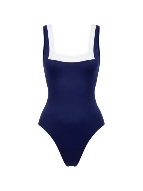BANANA MOON square neck swimsuit Blue KATEUNIT