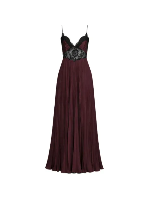 Self-Portrait lace insert maxi dress Red SS26157XBR