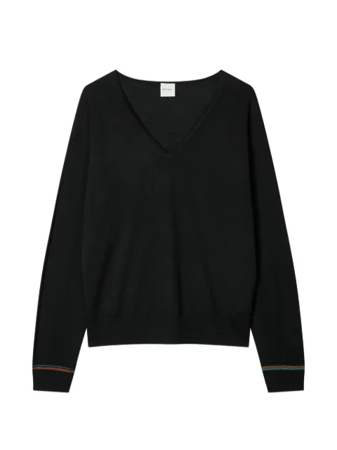 Paul Smith V-neck striped-detail sweater Black W1R670NV11210