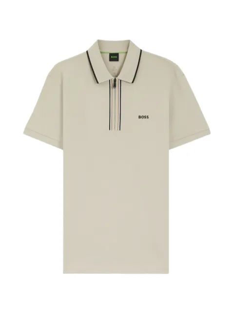 BOSS logo-detail polo shirt Neutrals 50555698