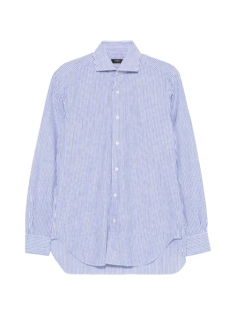 Barba striped long-sleeve shirt Blue K4U13P0154102