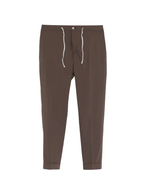 Barba drawstring-waist turn-up trousers Brown VENEZIA53071