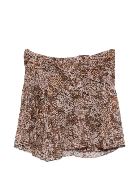 ISABEL MARANT Camia printed mini skirt Neutrals JU0546FAD2J07I