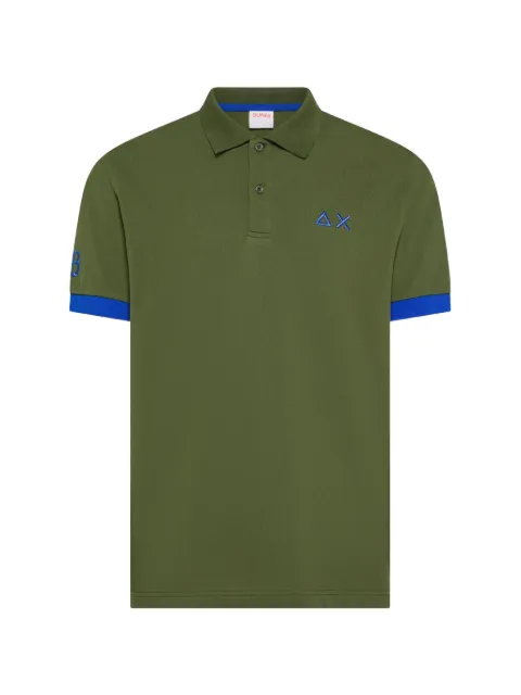 Sun68 embroidered-logo polo shirt Green A36121