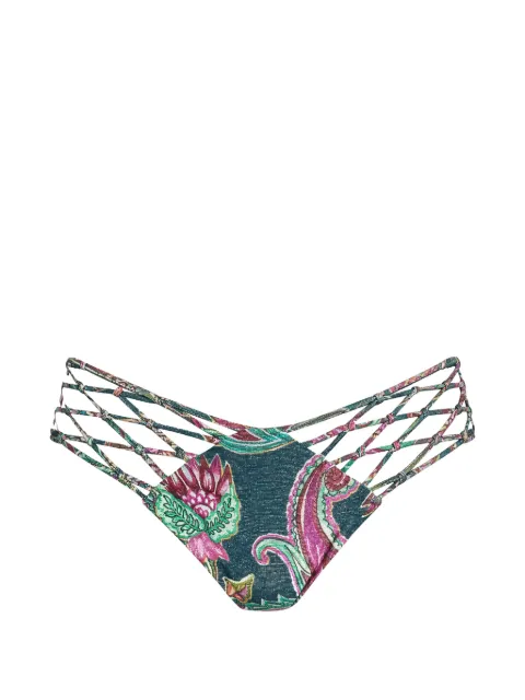 Del Maar Malaki braided colourful-pattern bikini bottoms Blue DMF303