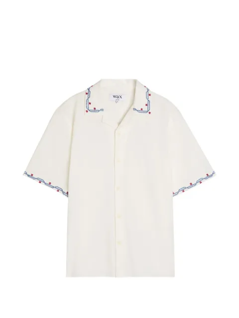 Wax London Didcot embroidered shirt Neutrals SS26SSSDIDCDA