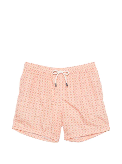 Barba floral-print drawstring swim shorts Orange 53625