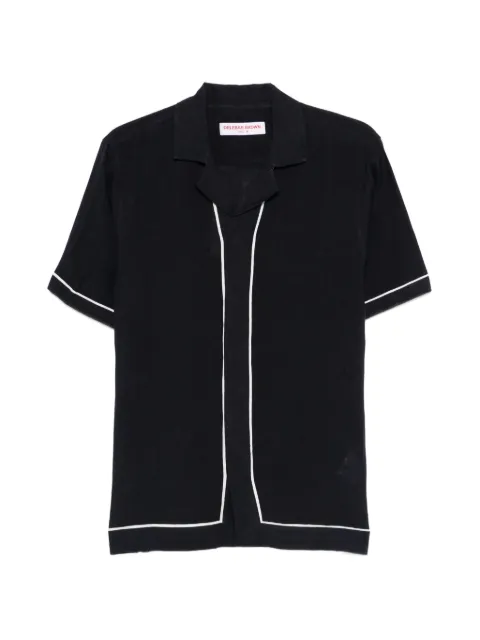 Orlebar Brown short-sleeve piped shirt Black 281817