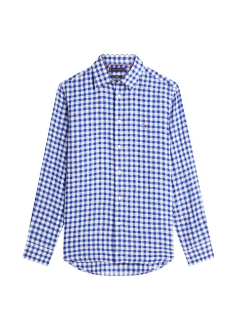 Tommy Hilfiger gingham-check linen shirt Blue MW0MW42401