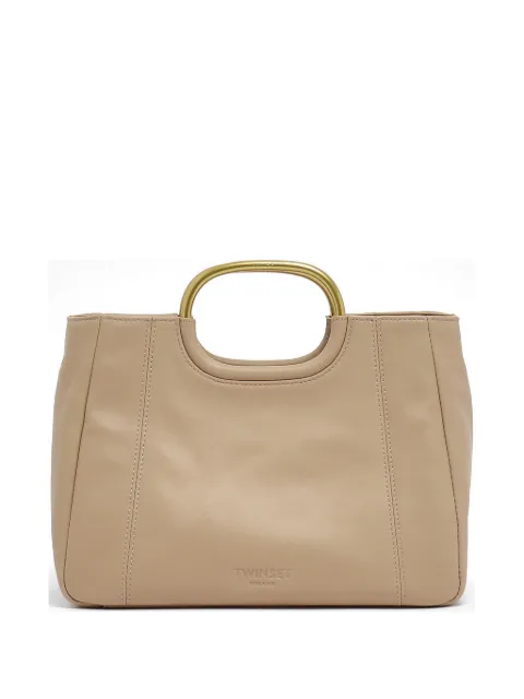 TWINSET metal-handle leather tote bag Neutrals 261TD8451