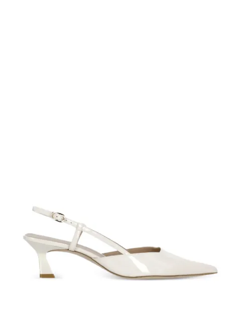 Stuart Weitzman Vinnie 50 slingback pumps White VINNIE50SLINGBACKPATENTCREAM