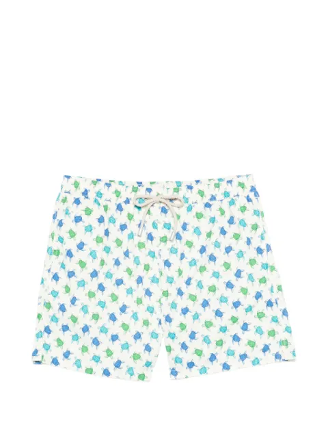 MC2 Saint Barth Lighting Micro turtle-print drawstring swim shorts Neutrals LIG0016
