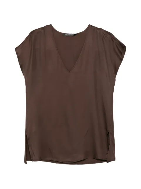 Pennyblack V-neck side-slit top Brown 2611161053200