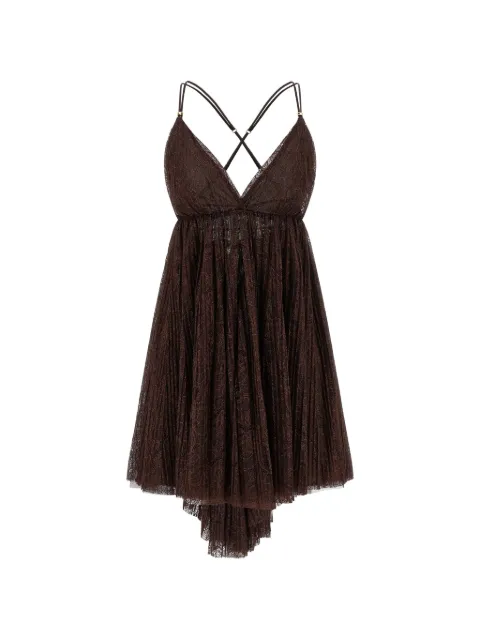Elisabetta Franchi mini dress in floral lace Brown AB97062E2