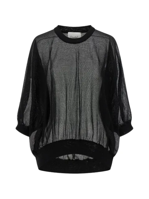 Nude balloon-sleeve sweater Black 1101E26332