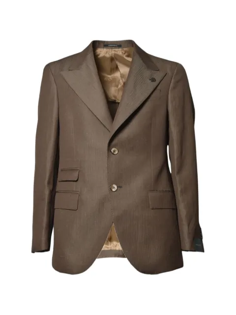 Gabriele Pasini peak-lapel textured blazer Brown 6418227483