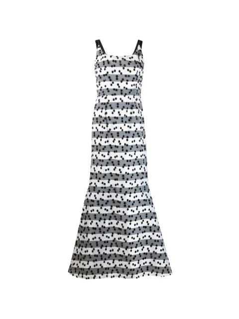 Lanvin Pre-Owned dot-patterned striped dress White C100162