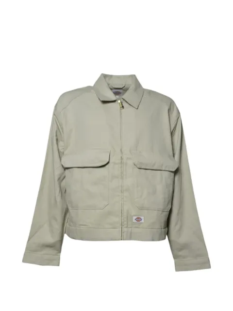 DICKIES logo-patch zip-up jacket Neutrals DK0A88JYL441