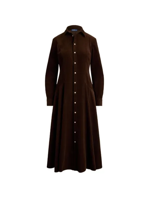 Polo Ralph Lauren Tyler corduroy shirt midi dress Brown 211B17452005