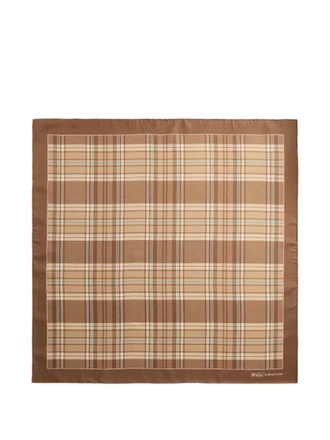Polo Ralph Lauren plaid hand-rolled scarf Brown 712B18725001