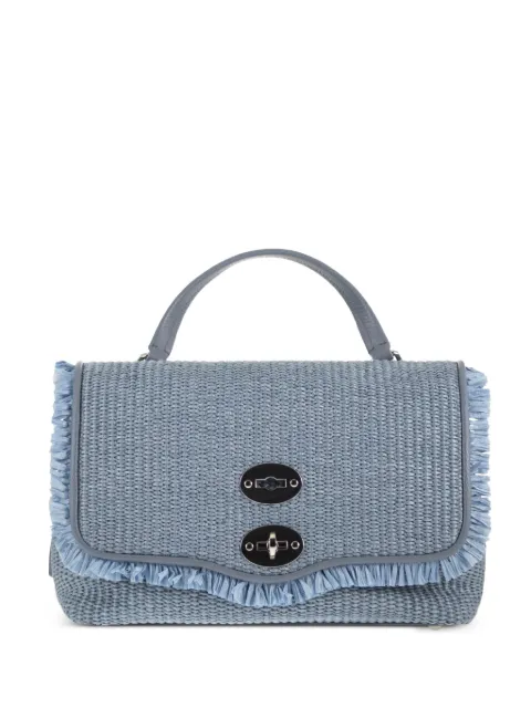 Zanellato Postina frayed raffia tote bag Blue 0708102030000Z0532S
