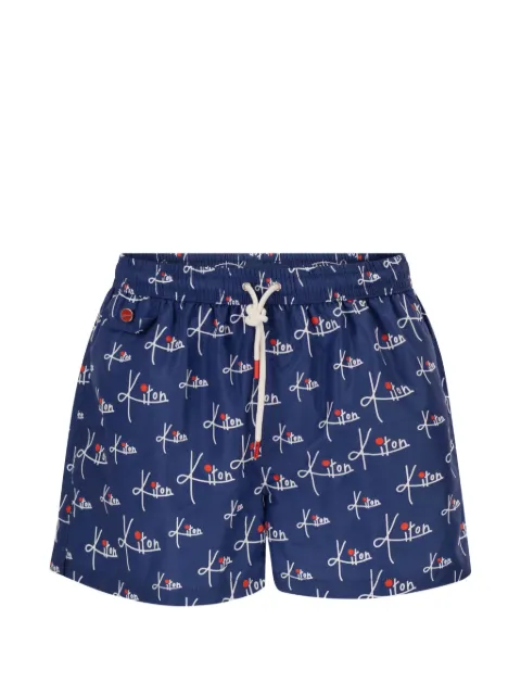 Kiton patterned swim shorts Blue UCOM010K0744H23001