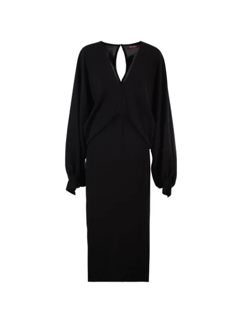 Max Mara Mseaccento V-neck midi dress Black 2616221114600