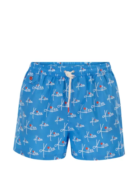Kiton patterned swim shorts Blue UCOM010K0744H22000