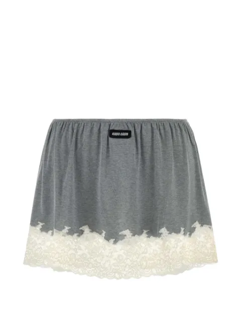 Miu Miu silk jersey skirt Grey MG2644SOOO19E1