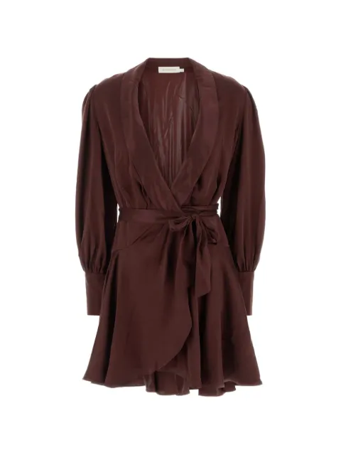ZIMMERMANN ruffled silk mini dress Brown 8067DS26R