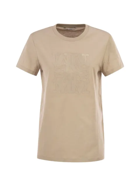 Max Mara Giovane monogram-embroidered T-shirt Neutrals 2611941032600