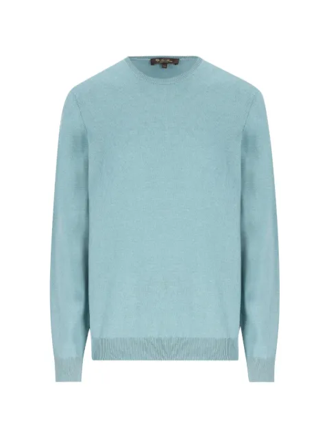 Loro Piana Sergio ribbed crew-neck sweater Blue FAQ4511