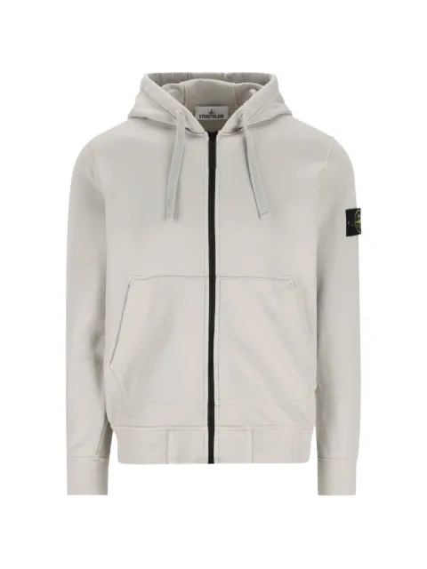 Stone Island zip logo hoodie Neutrals L1S156100061S0051