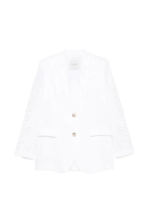 ERMANNO FIRENZE floral-embroidered buttoned blazer White D48EI026ES4