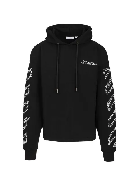 Off-White logo-print hoodie Black OMBB12MS26FLE005