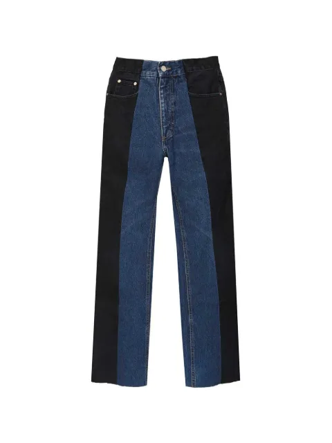 E.L.V. DENIM dark blue panelled flare jeans Black 1003201010228